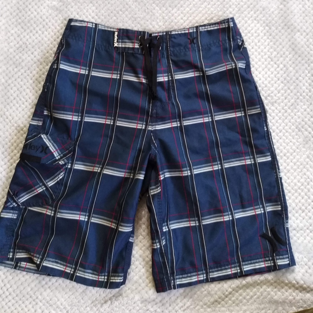 hurley plaid board shorts